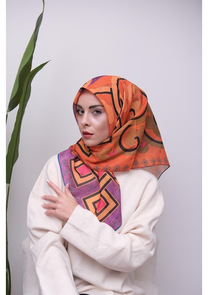 Renkli Karma Desen Dijital Soft Eşarp