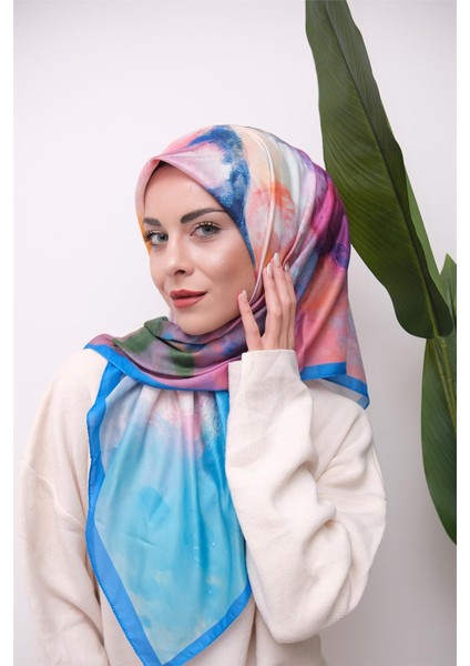 Renkli Karma Desen Dijital Soft Eşarp