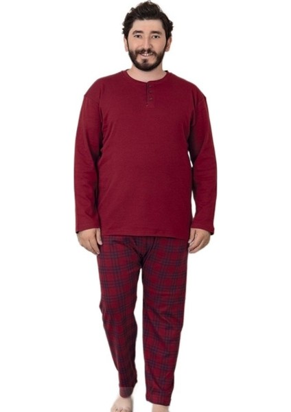 Grande Premium Penye Interlok Kumaş Kışlık Büyük Beden Erkek Pijama Takımı 3xl/6xl