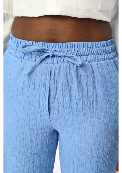 Kadın Rahat Kalıp Beli Lastikli Desenli Düz Renk Pantolon fiyatları