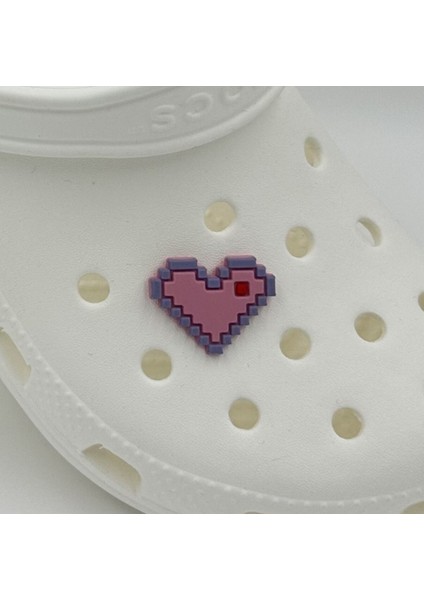 Terlik Süsü ve Aksesuarı , Çanta Süsü – Renkli Jibbitz Minecrft Kalp Görselli Figür Aksesuarı