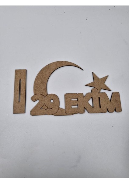 20 Adet 29 Ekim Ay Yıldız Ahşap Boyama Okul Dıy Etkinlik Aktivite Sanat 20 cm x 13 cm