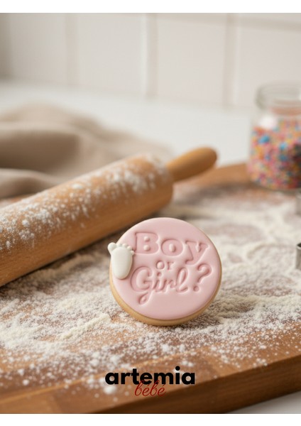 Boy Or Girl? Yazılı Kurabiye Kalıbı | Cinsiyet Partisi & Baby Shower Kalıbı | Bebek Ayak Izli Model fırsatları