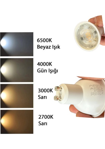 (1 adet) Cata 8W (50W) 3000K (Sarı Işık) GU10 DUYLU LED Spot Ampul fırsatları