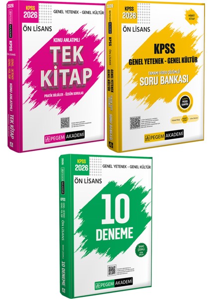 2026 Kpss Ön Lisans Konu Soru Tek Kitap - 2026 Kpss Ön Lisans Çözümlü 10 Deneme