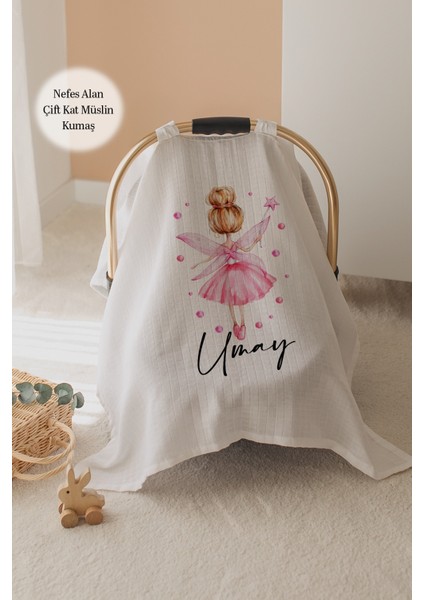 %100 Pamuk Isme Özel Çift Katlı Müslin Puset Örtüsü - Peri Kızı