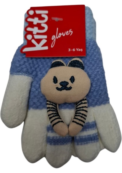 Spteks Kitti 3-6 Yaş Erkek Çocuk Bebe Mavisi Renk Anaokulu Maskot Figürlü Kışlık Örme Eldiven fırsatları