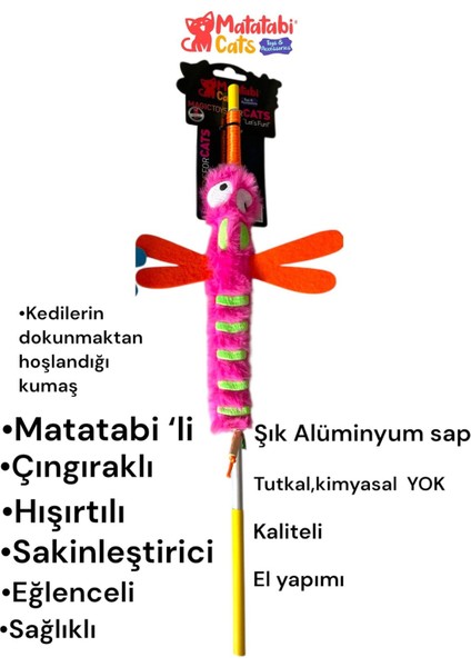 Yusufçuk Al. Saplı Kedi Oltası(Matatabi,çıngırak ve Özel Hışırtı Içerir.özel Kumaş) modelleri