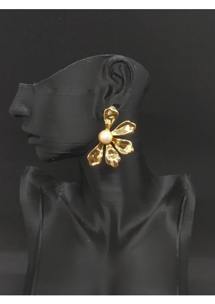 Yarım Model Çiçek Küpe