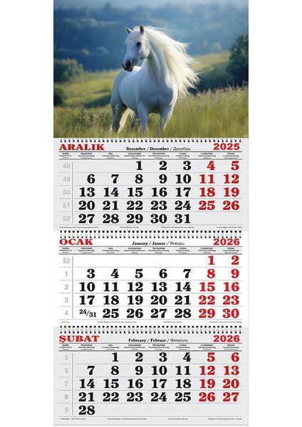 2026 Yılı Gemici Takvimi- Beyaz At