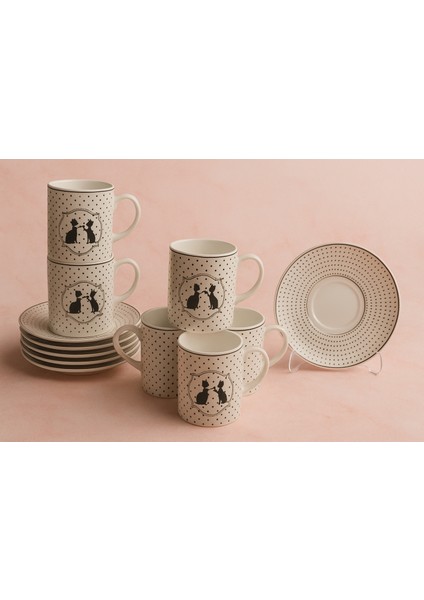 Mom New Bone 6 Kişilik Kahve Fincan Takımı 90ML fiyatları