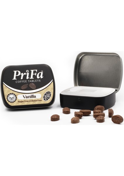 Vanilla Kahve Tableti – Su Gerektirmeyen, Taşınabilir ve Şekersiz | Her Zaman, Her Yerde Kahve Keyfi
