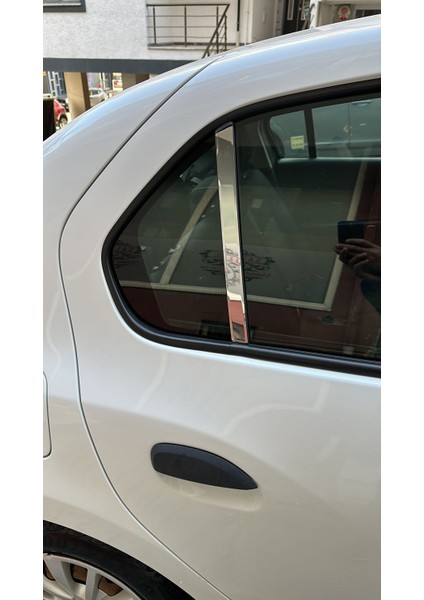 Renault Symbol 2013-2019 Uyumlu Cam Direk Kelebek 2 Parça Krom Paslanmaz Çelik Cam Direği