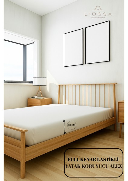 Premium | %100 Pamuklu | Su Sıvı Geçirmez Yatak Koruyucu Alez | Fitted Full Kenar | Tek/çift Kişilik indirimleri