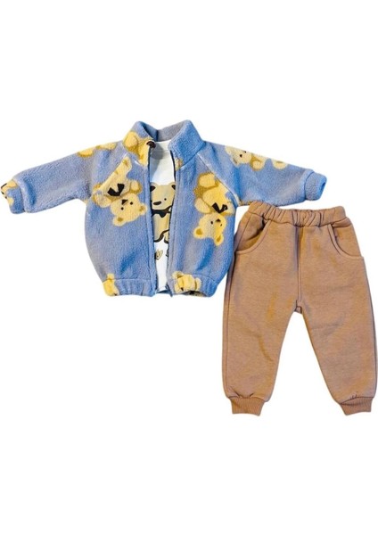 Ayıcık Desenli Erkek Bebek Üçlü Takım fiyatları