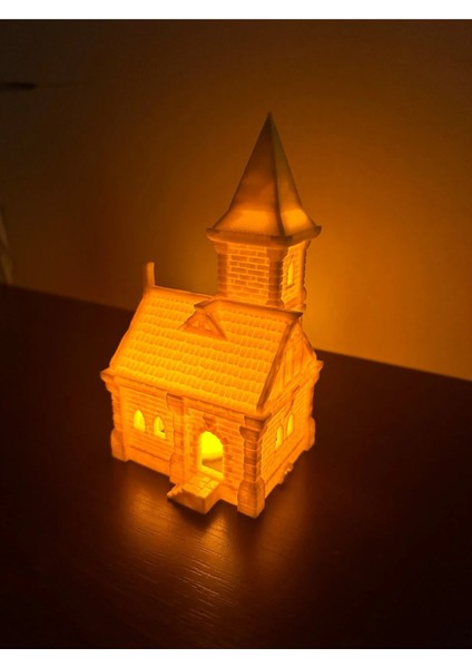 Model Kale Figürü LED Işıklı, Minyatür Kale , Gece Lambası Masa Lambası Dekor