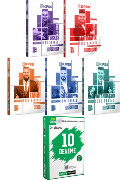 2026 Kpss Türkçe Matematik Tarih Coğrafya Vatandaşlık Tamamı Çözümlü Soru Bankası - 2026 Kpss Ön Lisans Çözümlü 10 Deneme