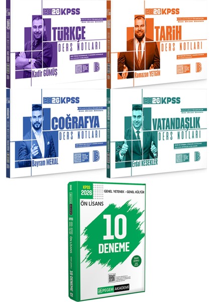 2026 Kpss Türkçe Tarih Coğrafya Vatandaşlık Ders Notları - 2026 Kpss Ön Lisans Çözümlü 10 Deneme