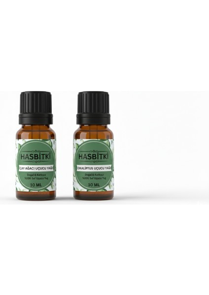 Okaliptus & Çay Ağacı Uçucu Yağı Seti 2×10 ml – Saf ve Doğal