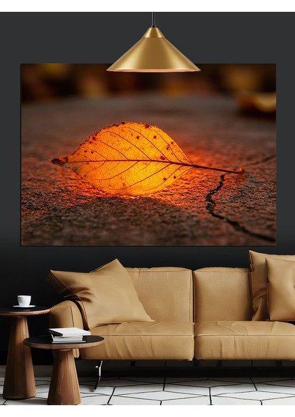 Günbatımında Kuru Yaprak Dekoratif Kanvas - Mdf Ahşap Tablo fiyatları