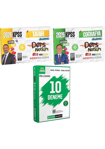 2026 Kpss Tarih Coğrafya Akademisi Ders Notları - 2026 Kpss Ön Lisans Çözümlü 10 Deneme