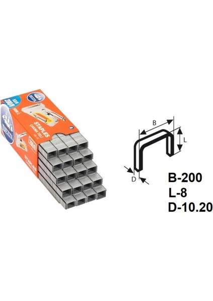 Delta Zımba Teli 200/8 53/8 Kod 202 (5000 Adet) 6'lı Paket fırsatları
