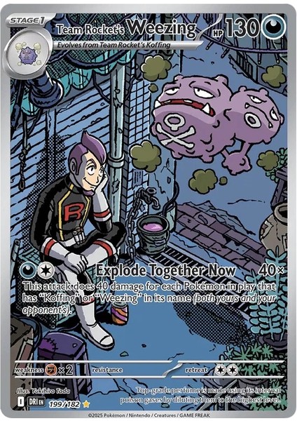 Team Rocket's Weezing Illustration Rare Destined Rivals 199/182