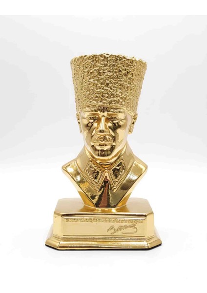 Atatürk Büst Polyester Krom Kaplama Biblo