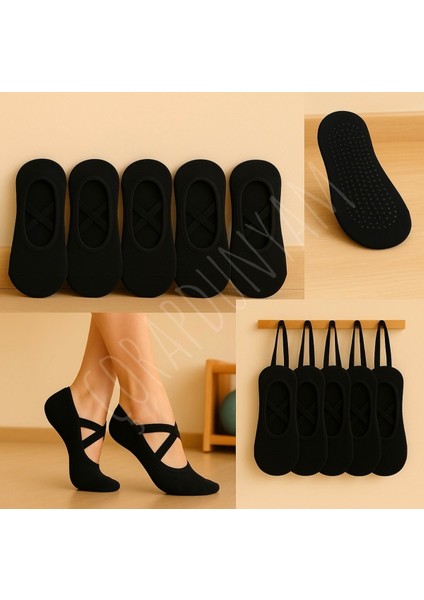 6'li Siyah Cotton Plates&yogo Reformer Kaydirmaz Çorap Burun Dikişiz fiyatları