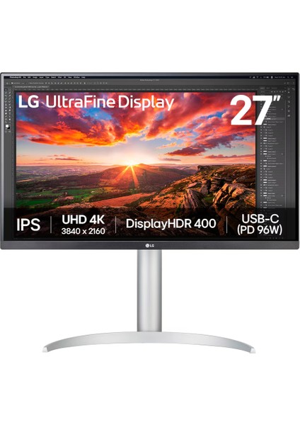 27UP850K-W UHD 4K 27" 5ms 60Hz IPS Ekranlı Monitör USB Type-C Monitör