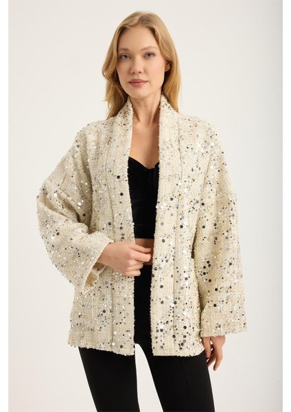 Buklet Pul Payetli 2 Kese Cepli Ceket