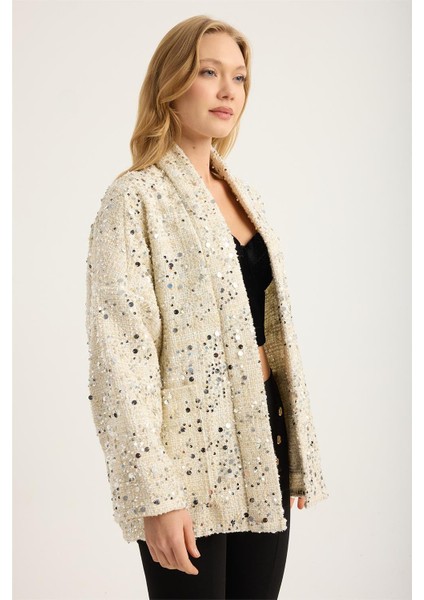 Buklet Pul Payetli 2 Kese Cepli Ceket modelleri