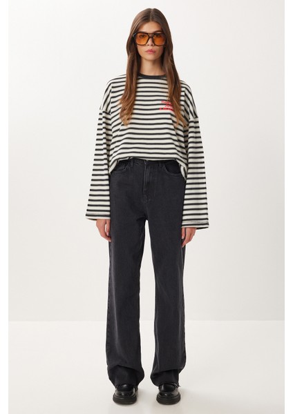 Kesik Paça Soluk Efektli Jean P0292 LRI0023 Antrasit