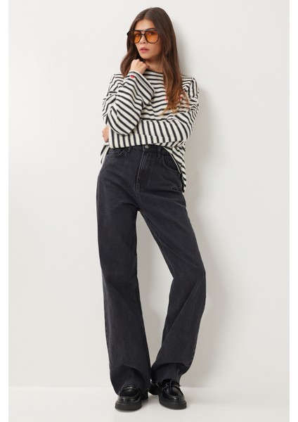 Kesik Paça Soluk Efektli Jean P0292 LRI0023 Antrasit modelleri