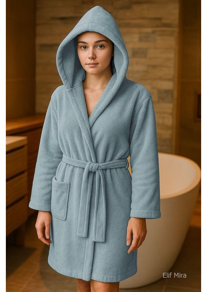 Genç Kız / Erkek Çocuk Kapşonlu Garson Boy Kadife Bornoz %100 Pamuklu fiyatları