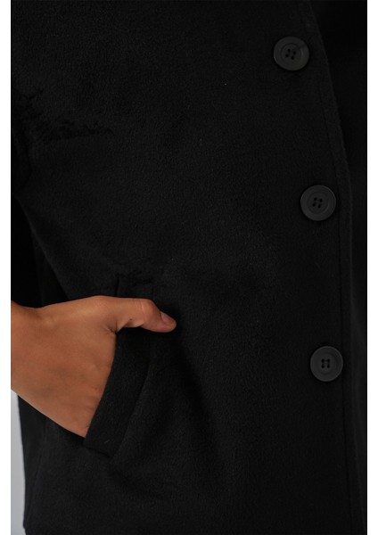 Kadın Bdart Düğmeli Yumuşak Dokulu Cepli Kısa Ceket Siyah fırsatları