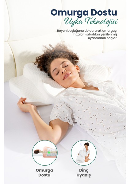 Ulralüks Boyun Destekli Visco Ortopedik Yastık - 68X39X13-11CM fiyatları