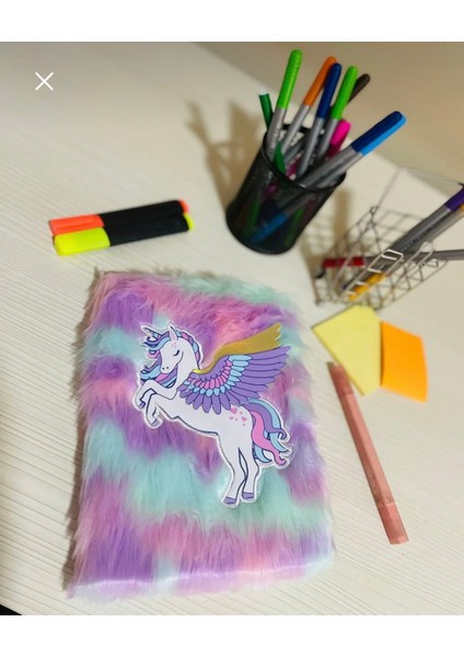 Peluş Kaplamalı Unicorn Kabartmalı Not Defteri fiyatları