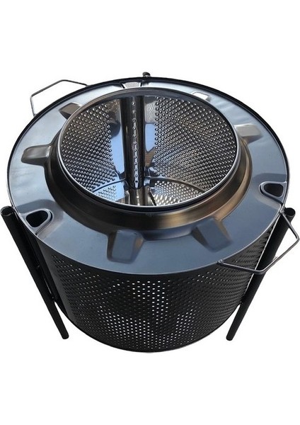 Enenstyle Premium Serisi Taşınabilir Katlanır Estetik Şık Isıya Dayanıklı Boyalı Ayaklı Siyah Ateş Çukuru