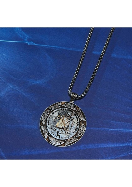 Kartal Figürlü El Işçiliği 925 Ayar Gümüş Erkek Kolye modelleri