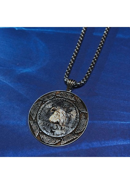 Kartal Figürlü El Işçiliği 925 Ayar Gümüş Erkek Kolye fırsatları