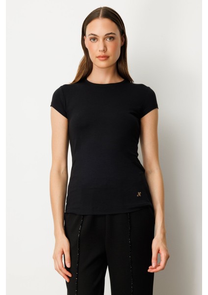 Kadın Sıfır Yaka Ay Kol Basic Bluz 61302 Siyah fiyatları