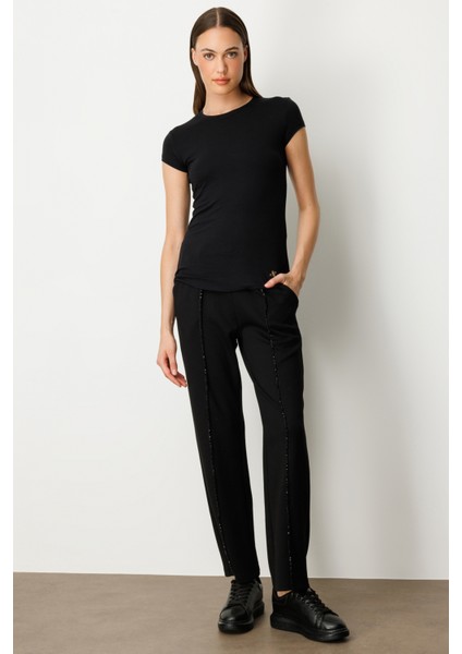 Kadın Sıfır Yaka Ay Kol Basic Bluz 61302 Siyah modelleri