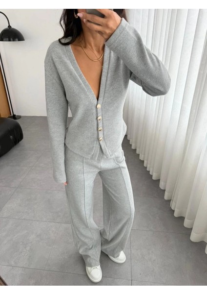 Selanik Kumaş Ön Düğmeli Ceket Çımalı Pantoluntakım