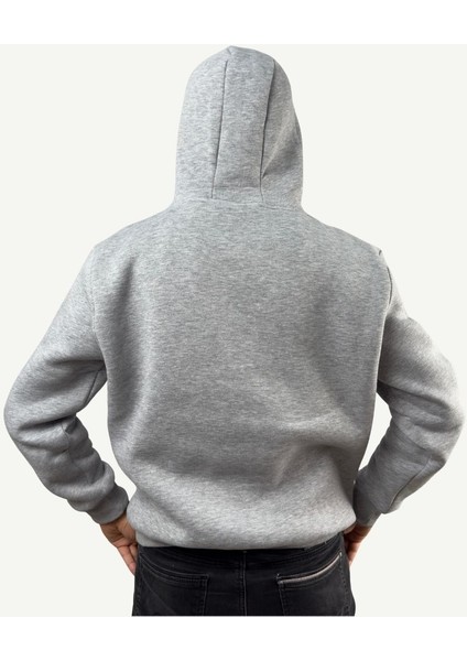 Erkek Oversize Kapüşonlu Pamuklu Sweatshirt, 3 Iplik Içi Polarlı Şardonlu Kalın Kışlık Sweat fiyatları