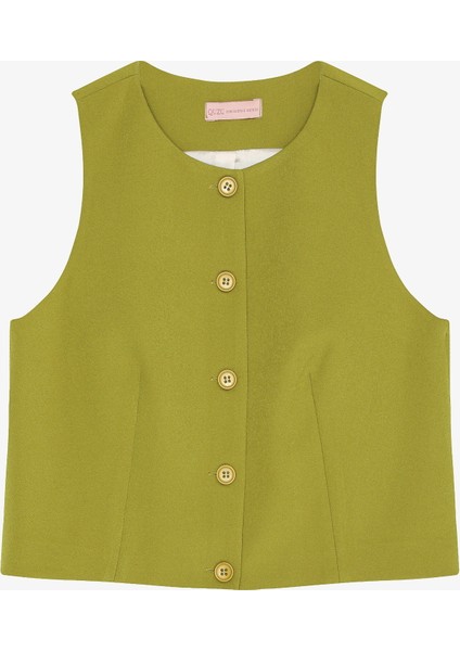 Düğme Detaylı Yelek Ceket Olive fiyatları