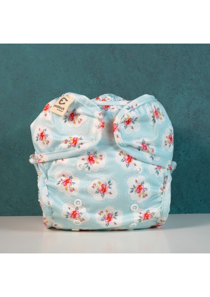 Tabii'm Yıkanabilir Bebek Bezi Dış Bez - Tek Beden Sızdırmaz Cover Mavi Çiçekli