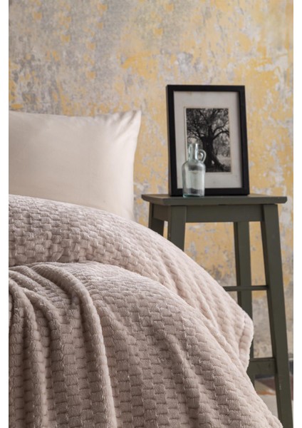 Çift Kişilik Trusty Ekru Jakar Desen Battaniye 200 x 220 cm fiyatları