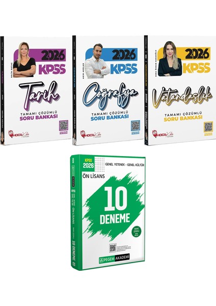 2026 Kpss Tarih Coğrafya Vatandaşlık Çözümlü Soru Bankası - 2026 Kpss Ön Lisans Çözümlü 10 Deneme