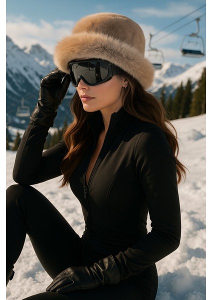 Noiré Peluş Camel Kadın Yumuşak Dokulu Kışlık Şapka – Içerden Ayarlanabilir modelleri